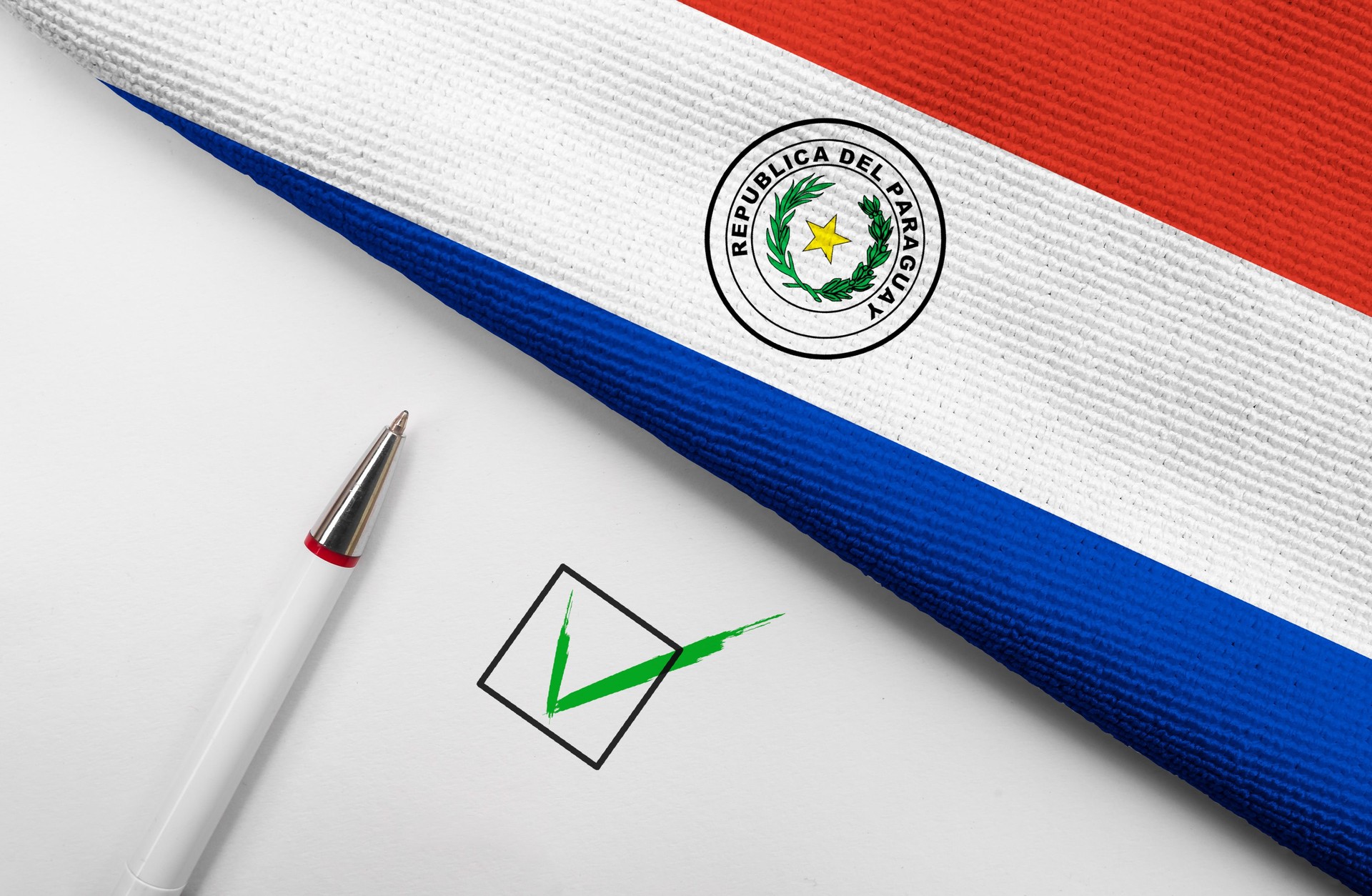 flag of Paraguay and check mark